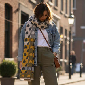 Grey Savoie Heart Scarf