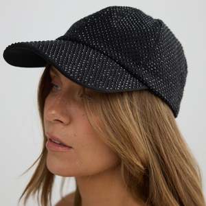 Rhinestone Black Taylor Cap