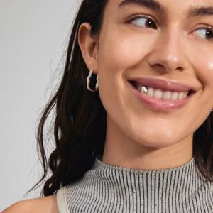 Pilgrim: CONNECT SILVER EARRINGS