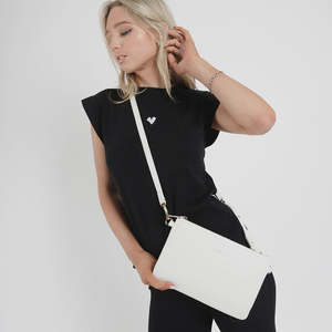 Bags: Federation White LeatherRyder Bag