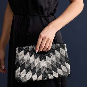 Black Sparkle Kahlo Clutch Bag