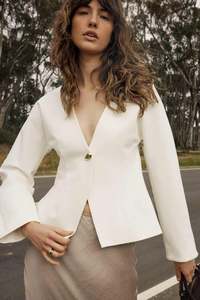 Fate & Becker Cream Pia Ponte Jacket