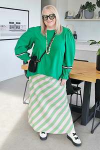 Betty Basics Stripe Brooke Bias Skirt