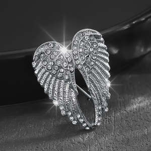 Sentiments: Silver Angel Wings Brooch