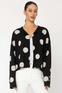 Two by Two Black Polka Mire Cardigan