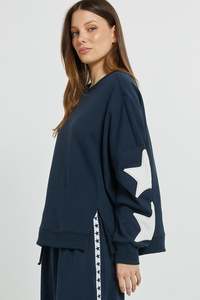 Tops: Betty Basics Navy Saski Sweatshirt