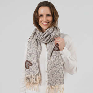 Stella + Gemma Grey Hearts Scarf