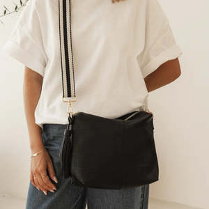 Louenhide Black Stripe Daisy Crossbody Bag