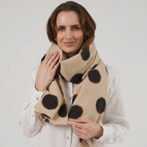 Stella + Gemma Beige Dotty Scarf