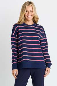 Betty Basics Navy Stripe Ziggy Sweatshirt