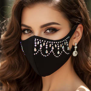 Novelty Gifts: Pretty Diamante Stretch Face Mask