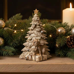 Sentiments: French Country Natural Tree with Dog Ornament