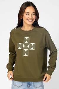 Stella + Gemma Olive Mosaic Classic Sweatshirt