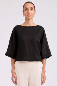 Fashion: Eb & Ive Black Button Top/Jacket