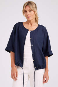Eb & Ive Navy Button Top/Jacket