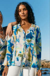 Isle of Mine Watercolour Frida Tie Top
