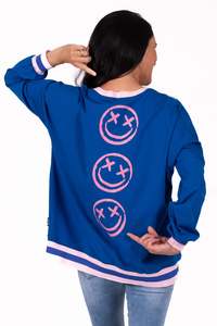 Jellicoe Blue & Pink Smilies Sweatshirt