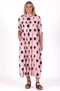 Deeanne Hobbs Pink Smudge Spots French Me Dress