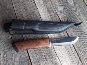 Products: Woodsknife Patrol Knife , 120mm - Dark Birch - With Sheath. - Raptor Outfitters