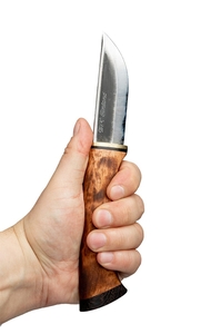 Woodsknife Patrol Knife , 90mm - Dark Birch - With Sheath. - Raptor Outfitters