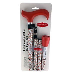 Walking Positioning Aids: SB Walking Stick Poppy with strap (73-85cm)