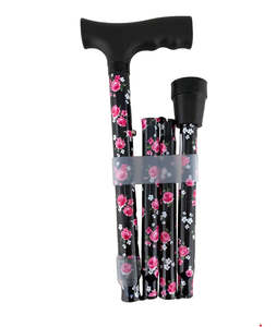 Walking Positioning Aids: SB Walking Stick Rose Design Foldable (83-95cm)