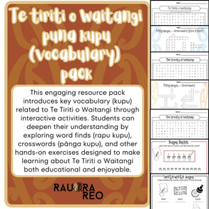 Products: Te Tiriti o Waitangi - Vocabulary builder - Rauora Reo - Te reo Māori programmes