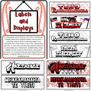 Products: Te Tiriti o Waitangi - Labels and displays - Rauora Reo - Te reo Māori programmes