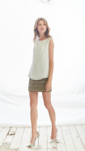 Lontessentials: Cupro Slashed Back Blouse