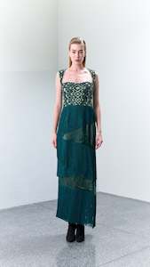 Dresses: 3.8 AST Beaded Bustier Tasseled Gown