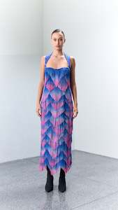 Dresses: 3.4 ALP Gradient Dyed Tasseled Cocktail Dress