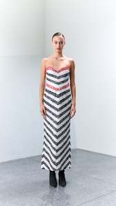 1880 Hk: 3.6 ALF Beaded Bustier Midi Cocktail Dress