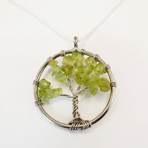 Tree of Life Pendant (Green Calcite) - Raw. Orgonite, EMF Protection, Yoga & Wellbeing