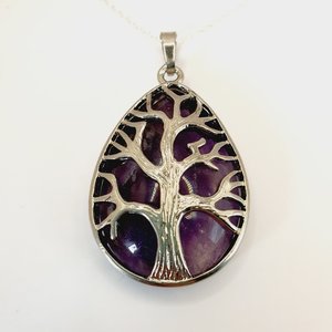 Products: Amethyst Tree of Life Pendant - Raw. Orgonite, EMF Protection, Yoga & Wellbeing