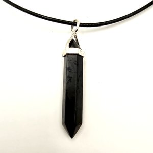 Products: Shungite Necklace (point) - Raw. Orgonite, EMF Protection, Yoga & Wellbeing