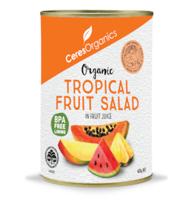 Sustainable Pantry Fridge: Organic Canned Tropical Fruit Salad