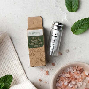 Personal Hygiene: Bamboo Dental Eco Floss with Charcoal, White