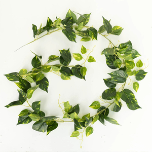 Products: Artificial variegated Pothos single strand vine for pillars, posts and metal framework