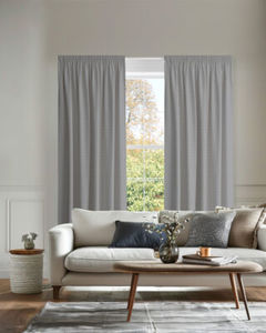 TEXTRAR Silver Grey Pencil Pleat Curtains