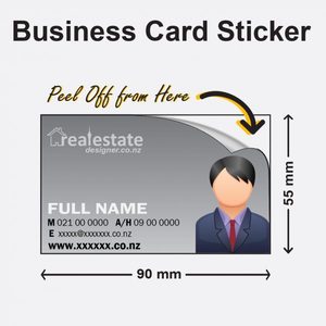 Products: Business Card Stickers - Easy Peel off - Real Estate Designer