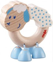 0 6 Months: Little sheep clutching toy by haba