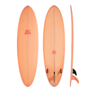 Salt Gypsy: SALT GYPSY MID TIDE 6'8" PU FCS II 41L - PEACH FUZZ