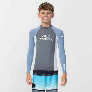 O'NEILL YOUTH BASIC LS RASH VEST - FADED DENIM