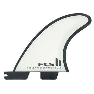 Quad Rear: FCS II HARLEY MID PC LARGE QUAD REAR - WHITE/BLACK