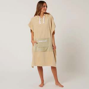 O&E DAYDREAM HOODED PONCHO - BEIGE