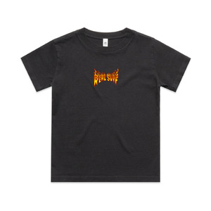 Full Price Bold Clothing: REAL SURF YOUTH GOOFY FLAME HEAVY FADED TEE - BLACK