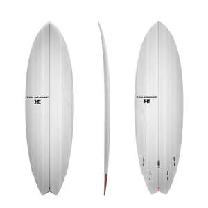 Twin Fin: HARLEY INGLEBY | TOLHURST HIBT 6'10" THUNDERBOLT RED FCS II 45L - WHITE