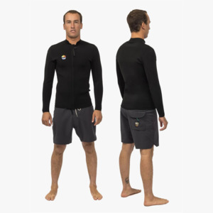 VISSLA MENS SOLID SETS 2MM FZ JACKET - BLACK