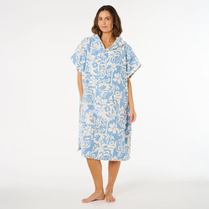 Full Price Bold Accessories: RIP CURL MIXED HOODED TOWEL - BLISSFUL BLUE