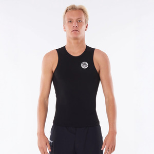 RIP CURL MENS FLASHBOMB 0.5MM SLEEVELESS VEST - BLACK